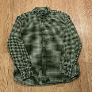 Banana Republic Men’s Large Long Sleeve Button Down Shirt Green Plaid Flannel